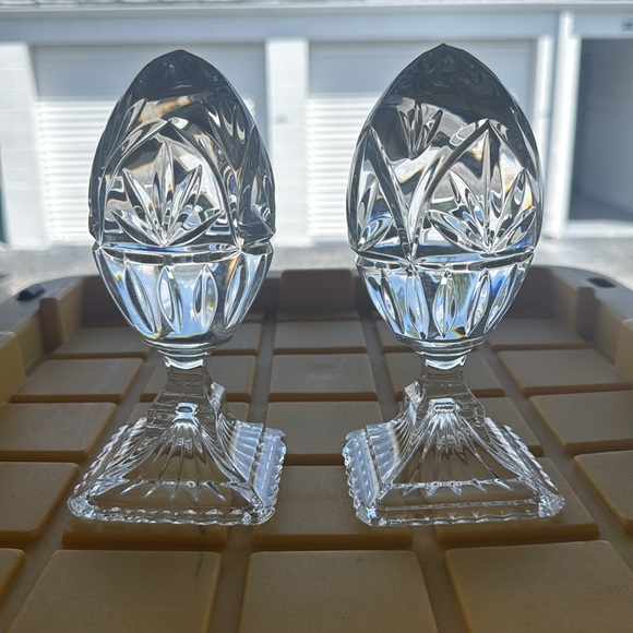 Vintage Lead Crystal Eggs Set of 2 Decor Paperweight - Picture 6 of 10